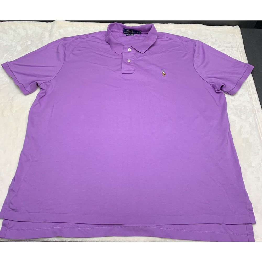 POLO RALPH LAUREN MEN'S PURPLE POLO PIMA SOFT TOUCH SHORT SLEEVE SHIRT SIZE XL